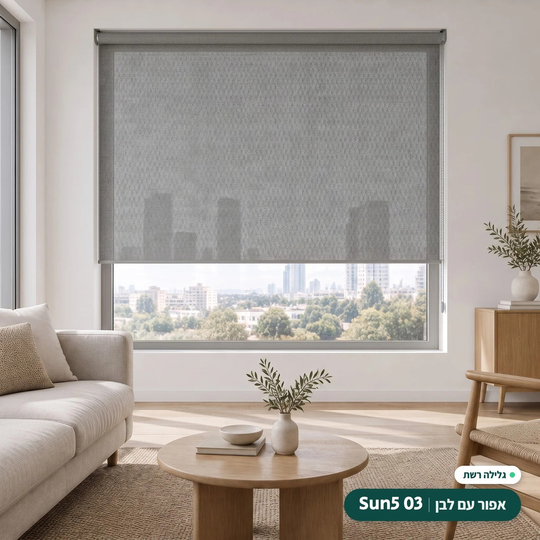 Sun5 03 · אפור עם לבן – גלילה רשת · פרופיל ושרשרת אפור