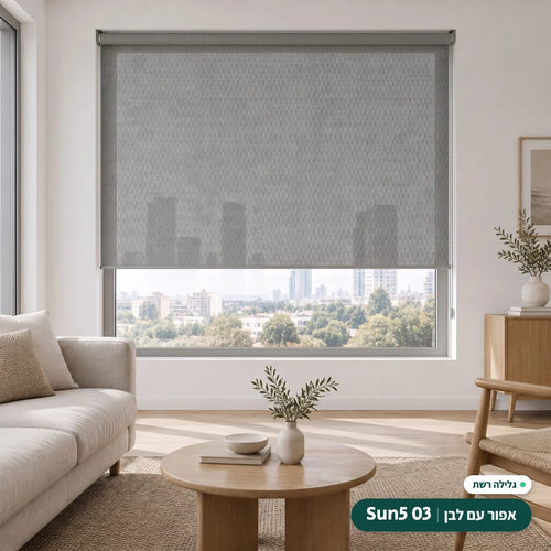 Sun5 03 · אפור עם לבן – גלילה רשת · פרופיל ושרשרת אפור